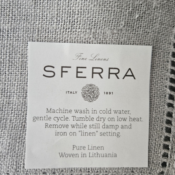 NWOT SFERRA Festival Gray 100% Linen Napkins x 3 - Picture 7 of 8